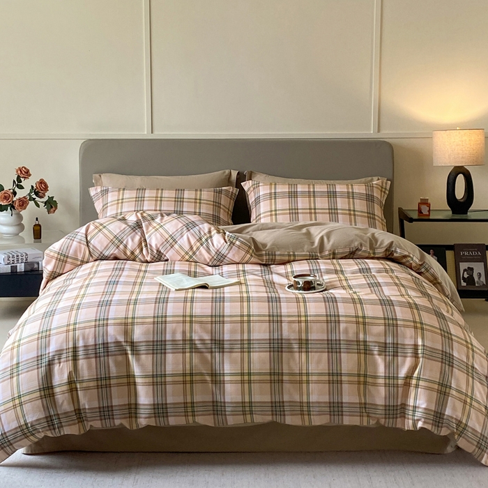 91家纺网 家纺一手货源 找家纺 涵宸家纺 2024新款亲肤全棉磨毛印花四件套--芬兰系列 冻柠茶