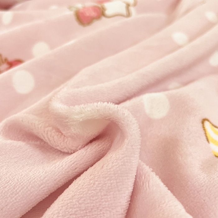 91家纺网 家纺一手货源 找家纺 2024新品正版三丽鸥授权卡通加厚高克重牛奶绒系列四件套 绒三丽鸥-草莓甜点美乐蒂