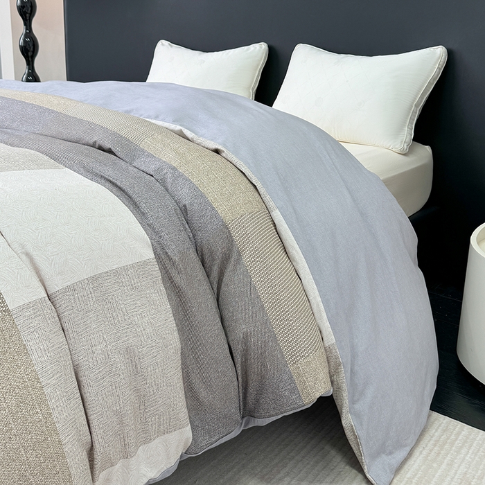 91家纺网 家纺一手货源 找家纺 2024新款A类全棉磨毛数码印花系列单被套 杰弗里黄灰