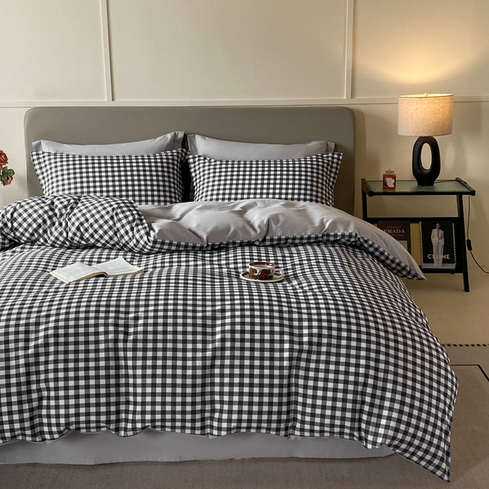 91家纺网 家纺一手货源 找家纺 涵宸家纺 2024新款亲肤全棉磨毛印花四件套--芬兰系列 简兮灰