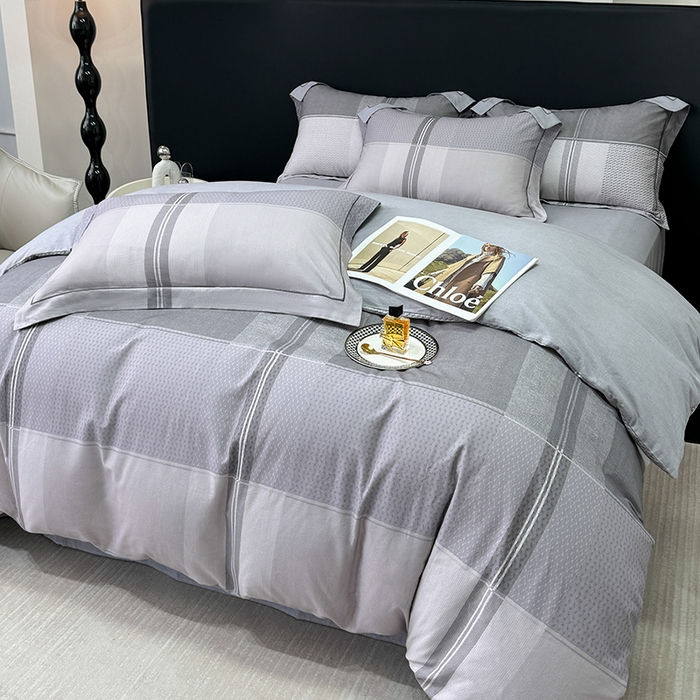 91家纺网 家纺一手货源 找家纺 2024新款A类全棉磨毛数码印花系列四件套 杰弗里灰