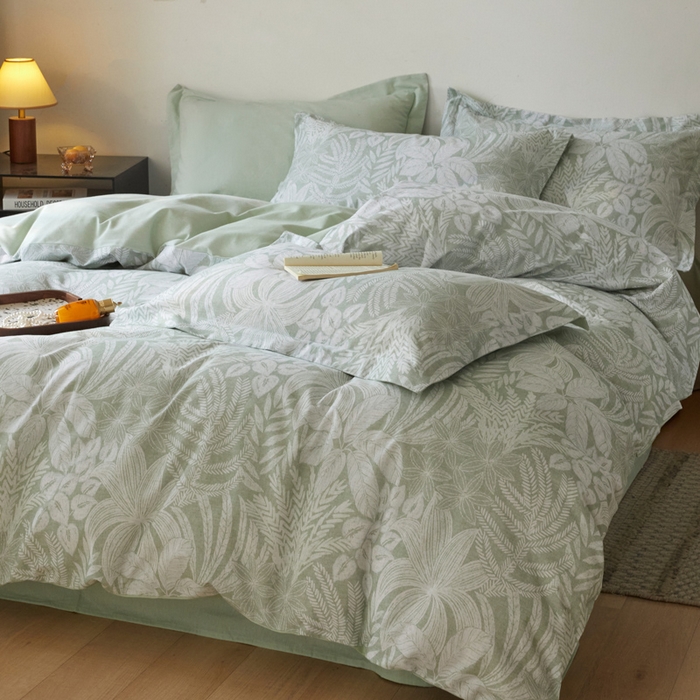 91家纺网 家纺一手货源 找家纺 涵宸家纺 2024新款亲肤全棉磨毛印花四件套--芬兰系列 热带雨林