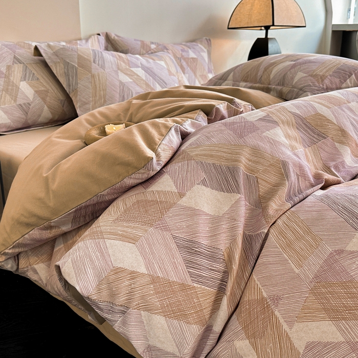 91家纺网 家纺一手货源 找家纺 涵宸家纺 2024新款亲肤全棉磨毛印花四件套--芬兰系列 圣托里尼