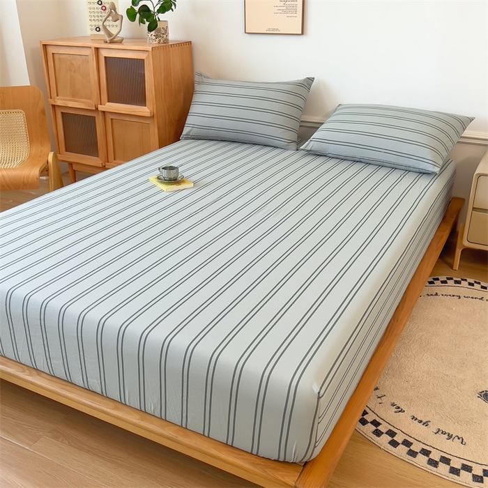 91家纺网 家纺一手货源 找家纺 多品 2024新款水洗棉皱皱纱单品床笠 律动