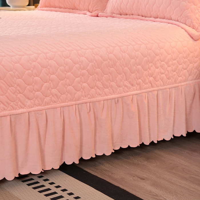 91家纺网 家纺一手货源 找家纺 芸锦豪 2024新款宝宝绒床盖 玫瑰粉