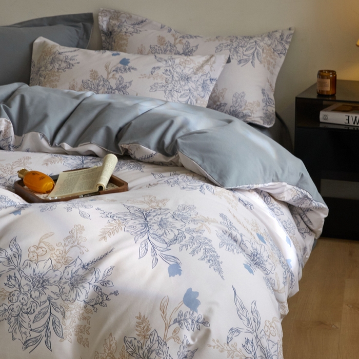 91家纺网 家纺一手货源 找家纺 涵宸家纺 2024新款亲肤全棉磨毛印花四件套--芬兰系列 1蓝调