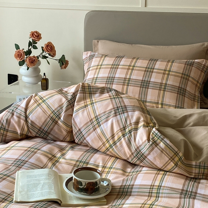 91家纺网 家纺一手货源 找家纺 涵宸家纺 2024新款亲肤全棉磨毛印花四件套--芬兰系列 冻柠茶