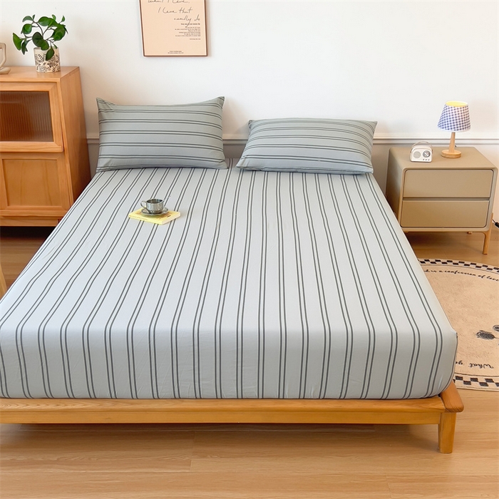 91家纺网 家纺一手货源 找家纺 多品 2024新款水洗棉皱皱纱单品床笠 律动