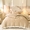 91家纺网 家纺一手货源 找家纺 捌月  2025新款轻法风宽边雕花牛奶绒四件套提花牛奶绒加厚保暖绒套件直播新品 年轮-浅咖