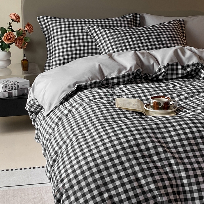 91家纺网 家纺一手货源 找家纺 涵宸家纺 2024新款亲肤全棉磨毛印花四件套--芬兰系列 简兮灰