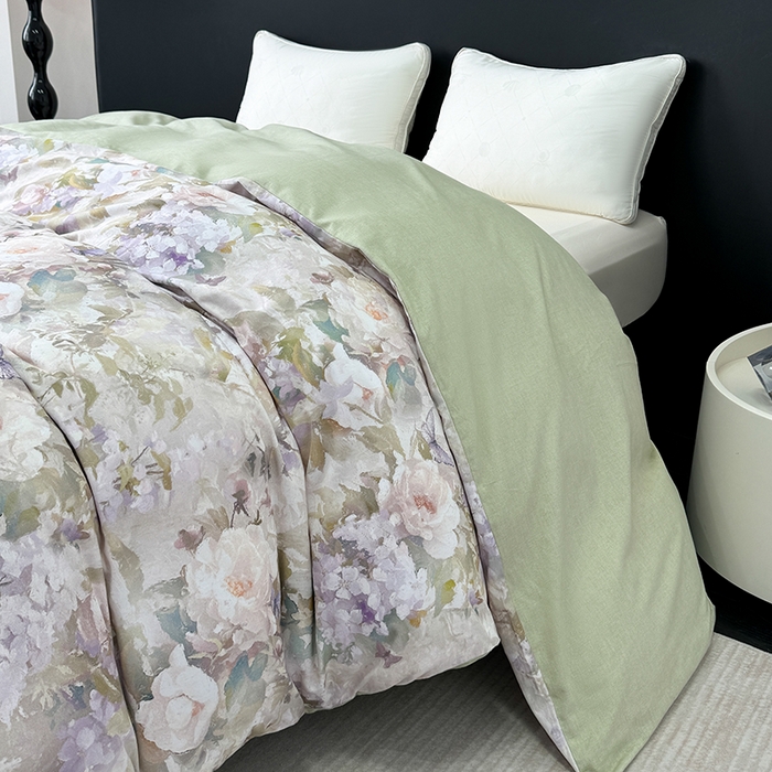 91家纺网 家纺一手货源 找家纺 2024新款A类全棉磨毛数码印花系列单被套 云慕黄