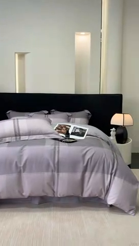 91家纺网 家纺一手货源 找家纺 2024新款A类全棉磨毛数码印花系列四件套 杰弗里灰