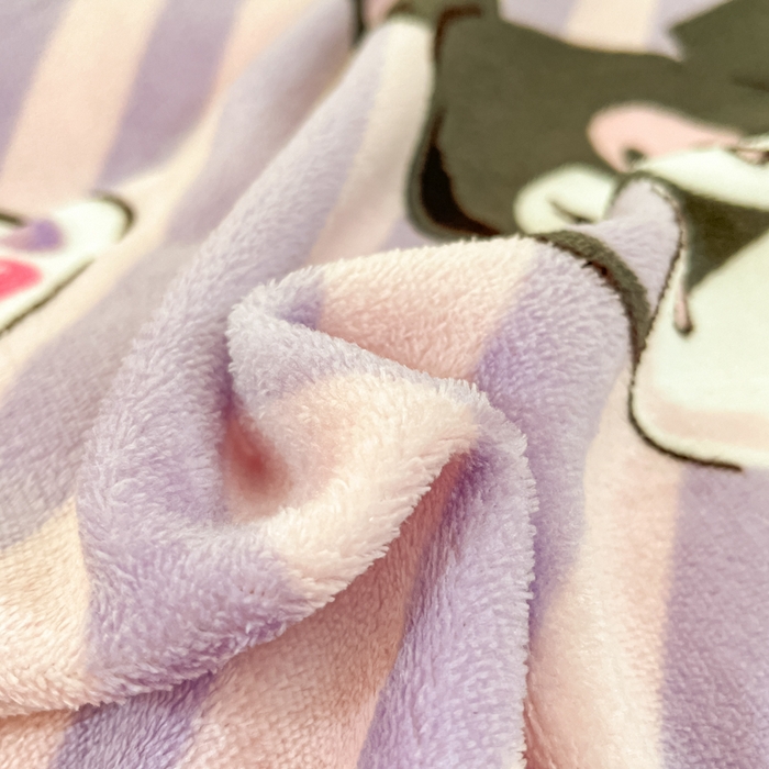 91家纺网 家纺一手货源 找家纺 2024新品正版三丽鸥授权卡通加厚高克重牛奶绒系列四件套 绒三丽鸥-紫巧库洛米