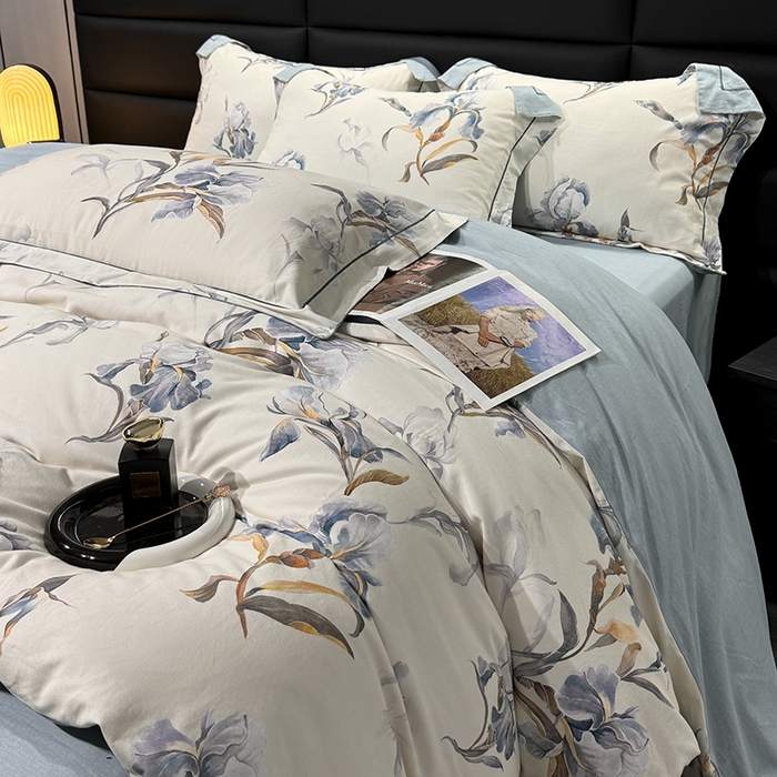 91家纺网 家纺一手货源 找家纺 2024新款A类全棉磨毛数码印花系列四件套 思瑾