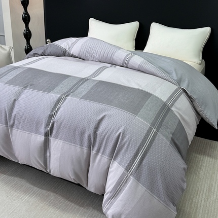 91家纺网 家纺一手货源 找家纺 2024新款A类全棉磨毛数码印花系列单被套 杰弗里灰