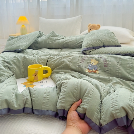91家纺网 家纺一手货源 找家纺 U被家纺 2025新款云棉学生冬被-小熊系列 小熊-蓝