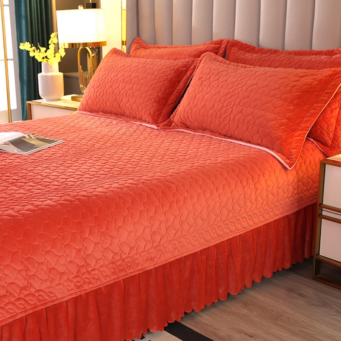 91家纺网 家纺一手货源 找家纺 芸锦豪 2024新款宝宝绒床盖 焦糖色