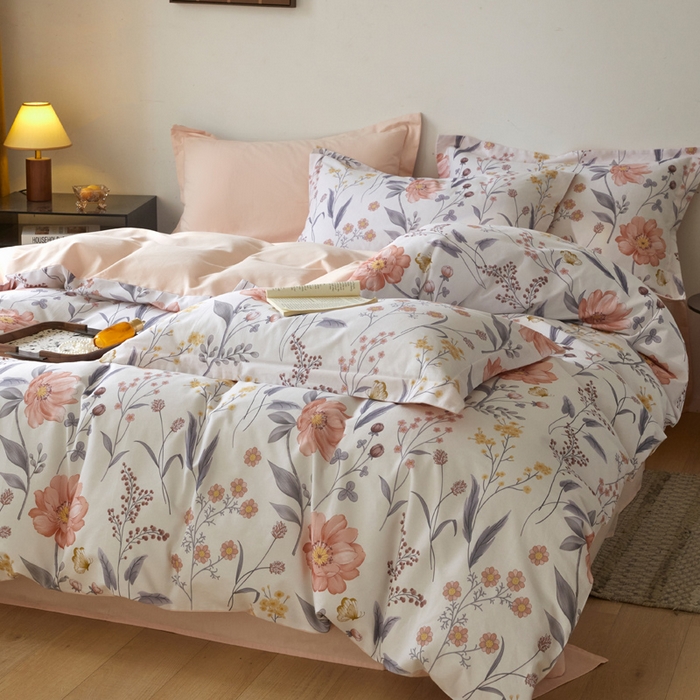 91家纺网 家纺一手货源 找家纺 涵宸家纺 2024新款亲肤全棉磨毛印花四件套--芬兰系列 花样年华