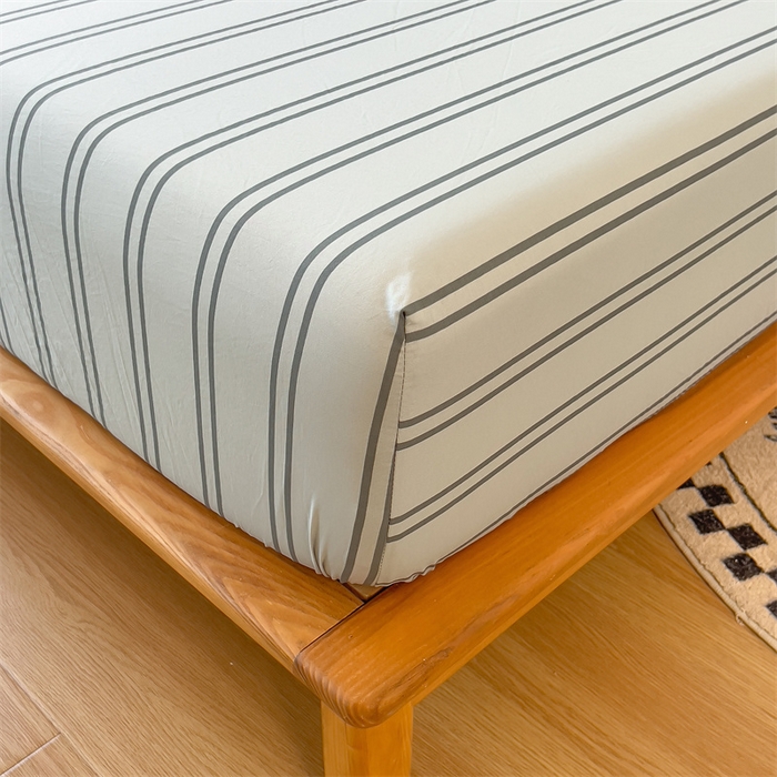 91家纺网 家纺一手货源 找家纺 多品 2024新款水洗棉皱皱纱单品床笠 律动