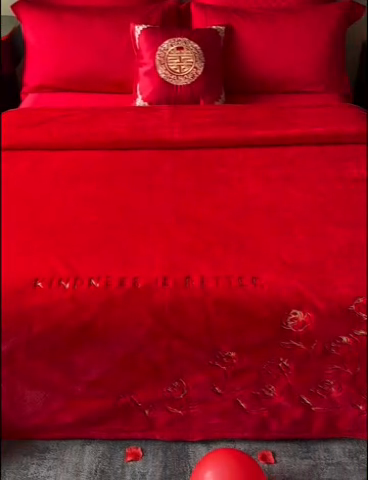 91家纺网 家纺一手货源 找家纺 2024新款仿皮草兔绒精品绣花毛毯毯子 玫瑰之约