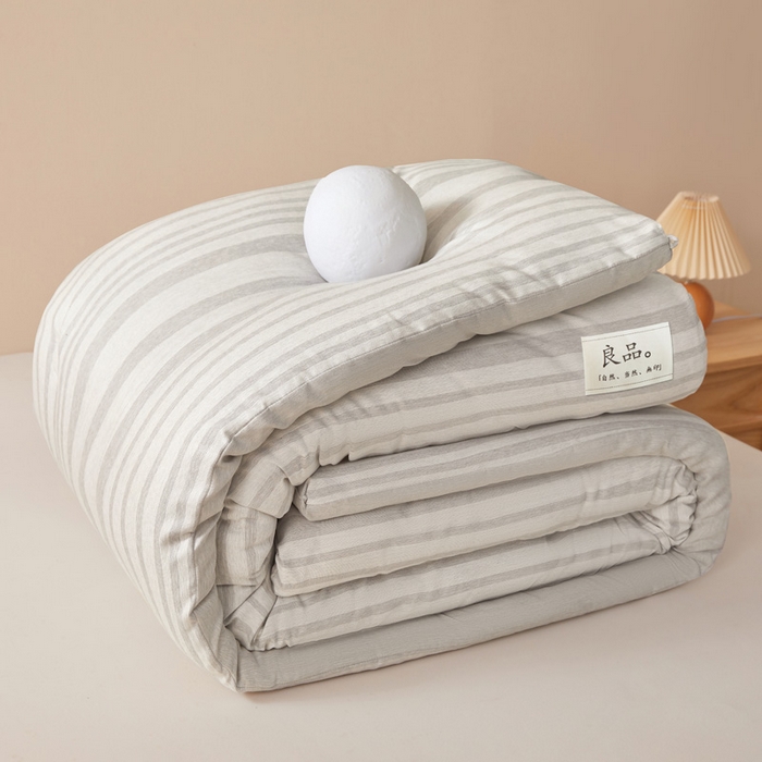 91家纺网 家纺一手货源 找家纺 荔禾家居 2024新款A类色拉绒无印贴标款大豆被子被芯 良品-浅云灰