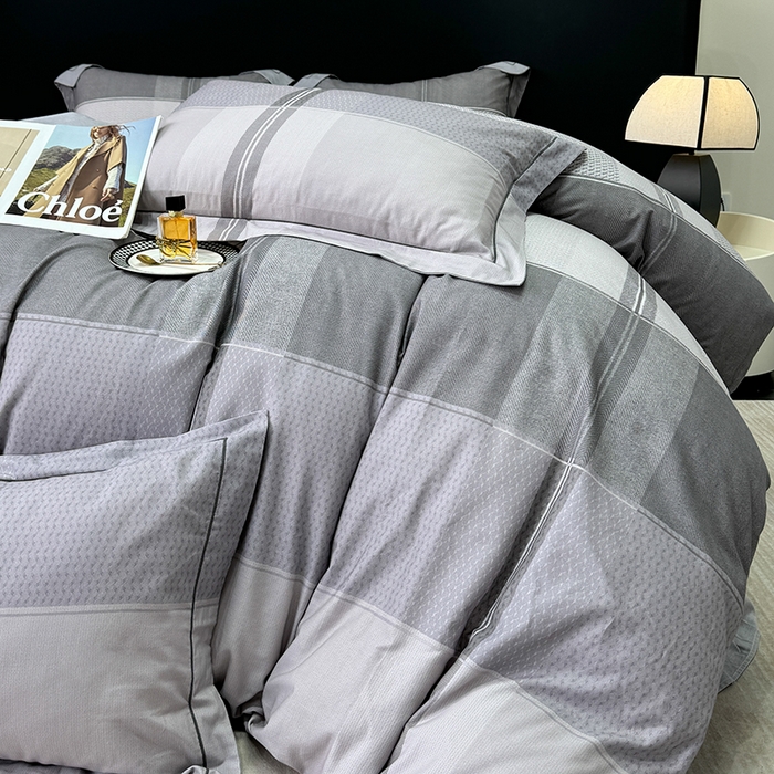 91家纺网 家纺一手货源 找家纺 2024新款A类全棉磨毛数码印花系列四件套 杰弗里灰