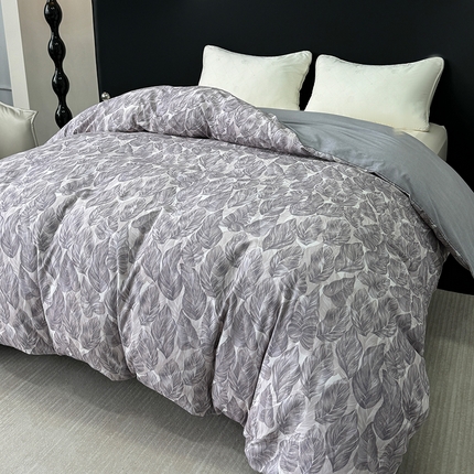 91家纺网 家纺一手货源 找家纺 2024新款A类全棉磨毛数码印花系列单被套 如伊灰