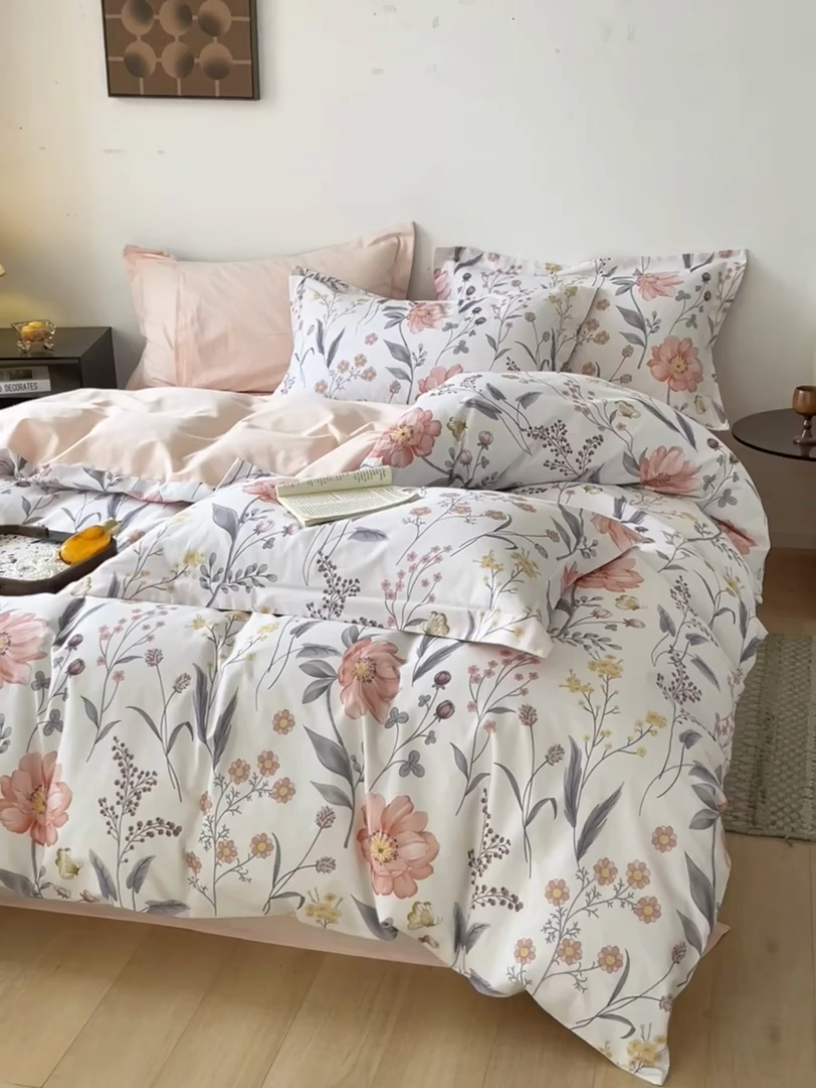 91家纺网 家纺一手货源 找家纺 涵宸家纺 2024新款亲肤全棉磨毛印花四件套--芬兰系列 花样年华