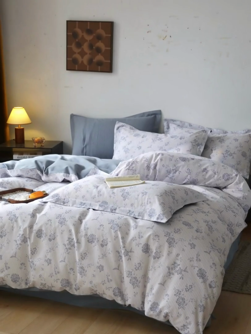 91家纺网 家纺一手货源 找家纺 涵宸家纺 2024新款亲肤全棉磨毛印花四件套--芬兰系列 生如夏花