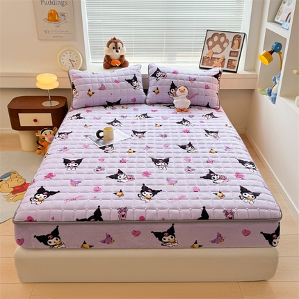 迪梦思 2024新款正版授权卡通牛奶绒床垫床护垫 学生床垫床笠 魔法库洛米-床笠款