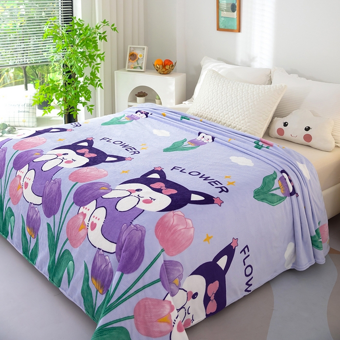 91家纺网 家纺一手货源 找家纺 侨鑫 2024新款法兰绒毛毯 兔芳华