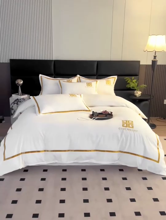 91家纺网 家纺一手货源 找家纺 富宁家纺 2025新款亲肤棉磨毛刺绣四件套-梵希系列 白