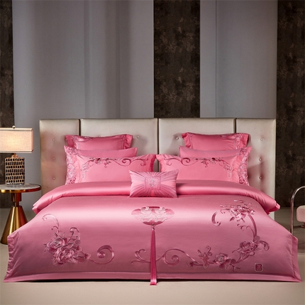 91家纺网 家纺一手货源 找家纺 （总）红番天婚庆 2025新款13372全工艺喷气纯棉婚庆四件套套件