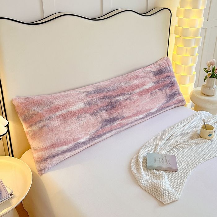 91家纺网 家纺一手货源 找家纺 梦舒羽 2025新款兔毛绒印花双人枕套牛奶绒加长枕芯套雪花绒枕头套暮色云尘