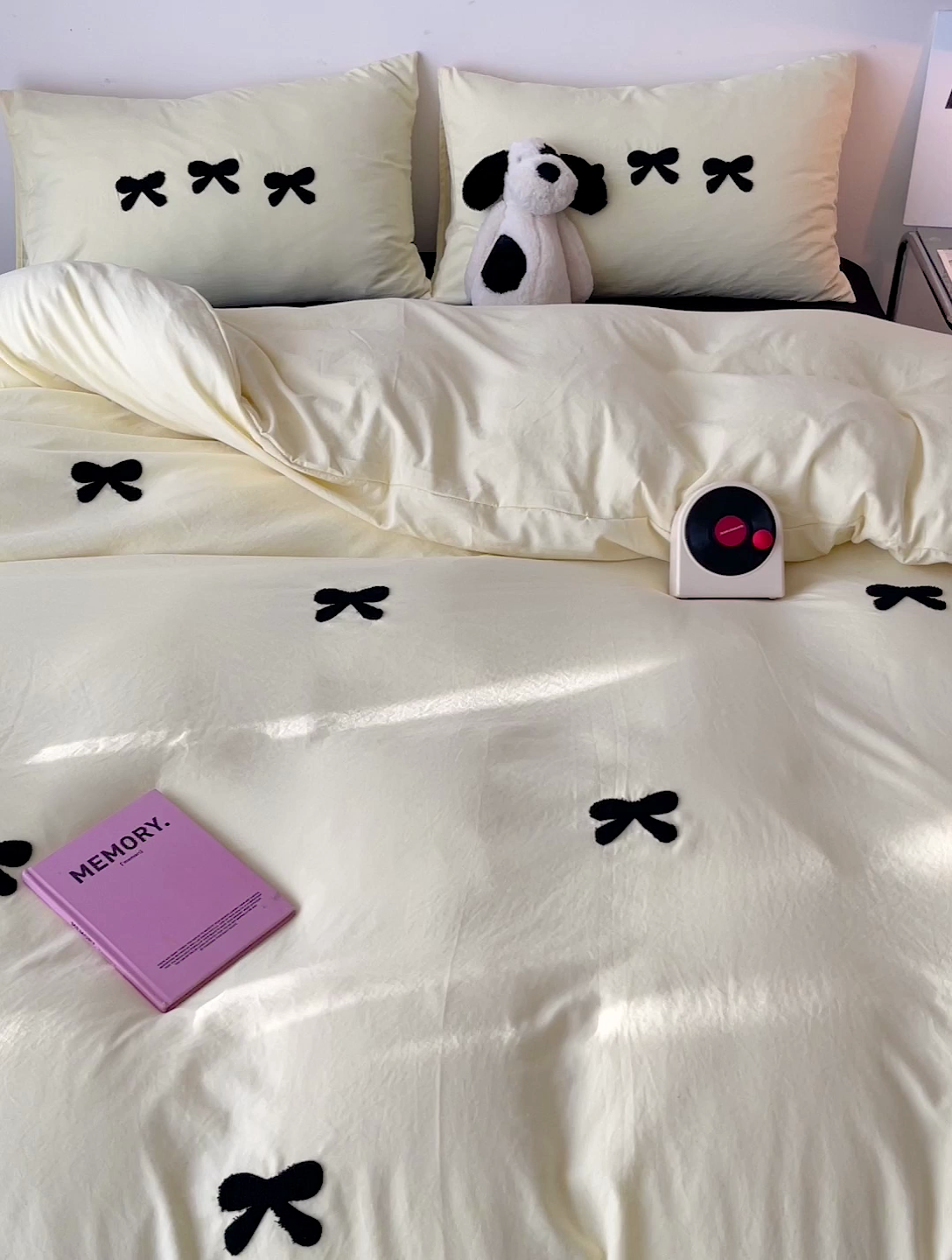 91家纺网 家纺一手货源 找家纺 森璐家纺 2024新款1水洗棉毛巾绣四件套蝴蝶结学生宿舍三件套（含买家秀） 蝴蝶结-黄黑