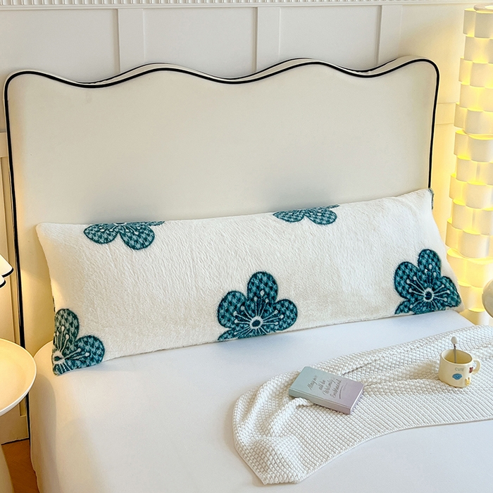 91家纺网 家纺一手货源 找家纺 梦舒羽 2025新款兔毛绒印花双人枕套牛奶绒加长枕芯套雪花绒枕头套花无归期