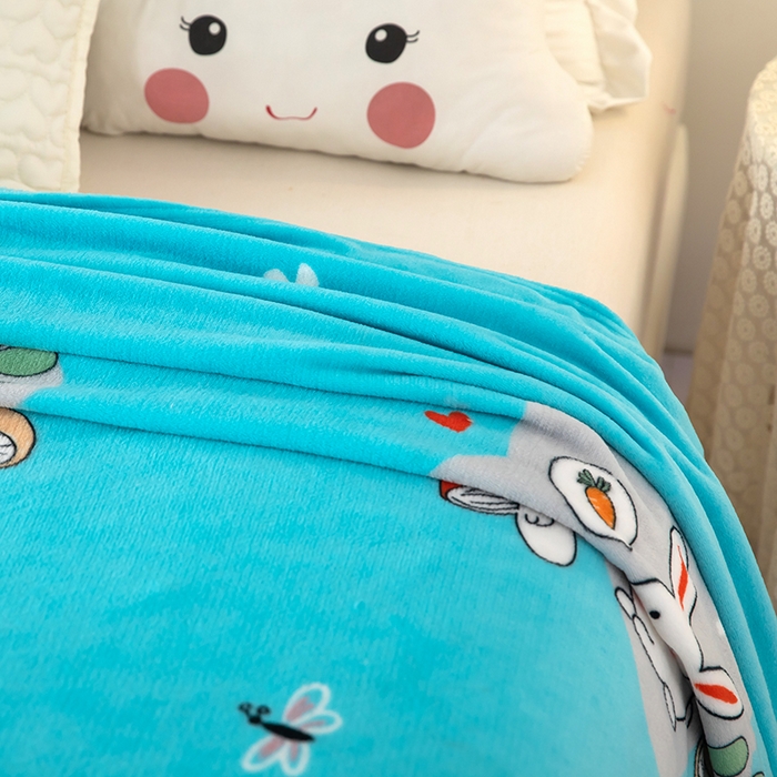 91家纺网 家纺一手货源 找家纺 侨鑫 2024新款法兰绒毛毯 玉兔