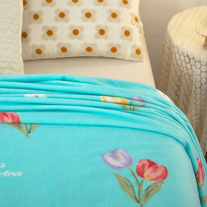 91家纺网 家纺一手货源 找家纺 侨鑫 2024新款法兰绒毛毯 郁金香