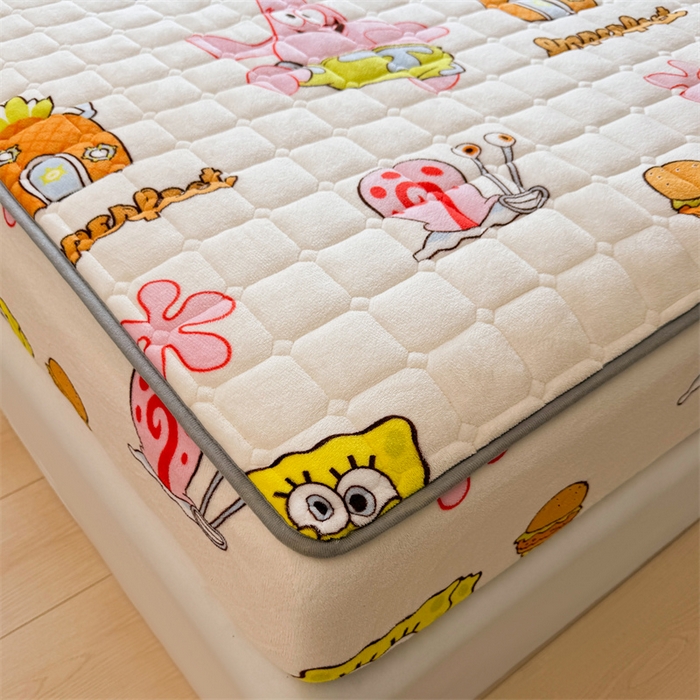 91家纺网 家纺一手货源 找家纺 迪梦思 2024新款正版授权卡通牛奶绒床垫床护垫 学生床垫床笠 海绵乐园-床笠款