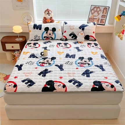 迪梦思 2024新款正版授权卡通牛奶绒床垫床护垫 学生床垫床笠 酷酷米奇-床垫款
