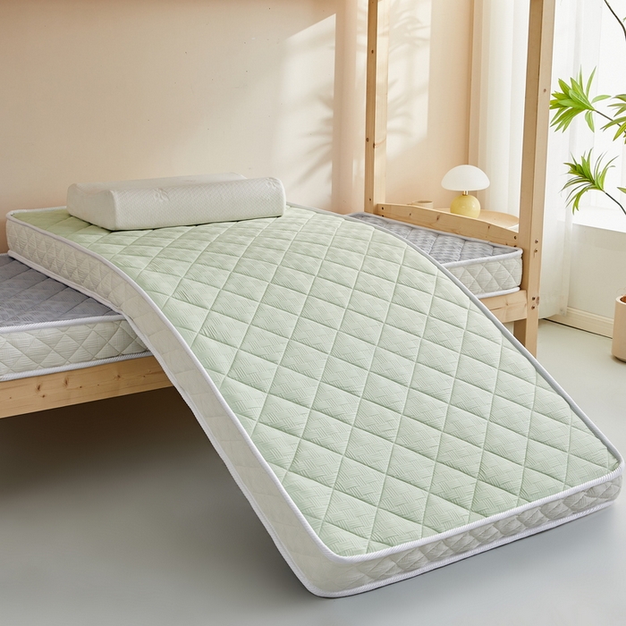 91家纺网 家纺一手货源 找家纺 祁恋婷 2024新款乳胶椰棕学生床垫【床垫遮盖物】 乳胶椰棕清新绿