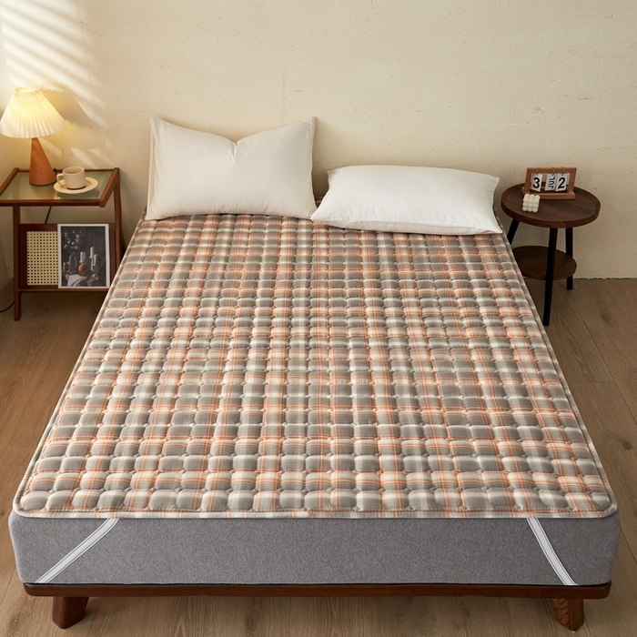 91家纺网 家纺一手货源 找家纺 祁恋婷 2024新款全棉水洗棉棉花床护垫 洛卡