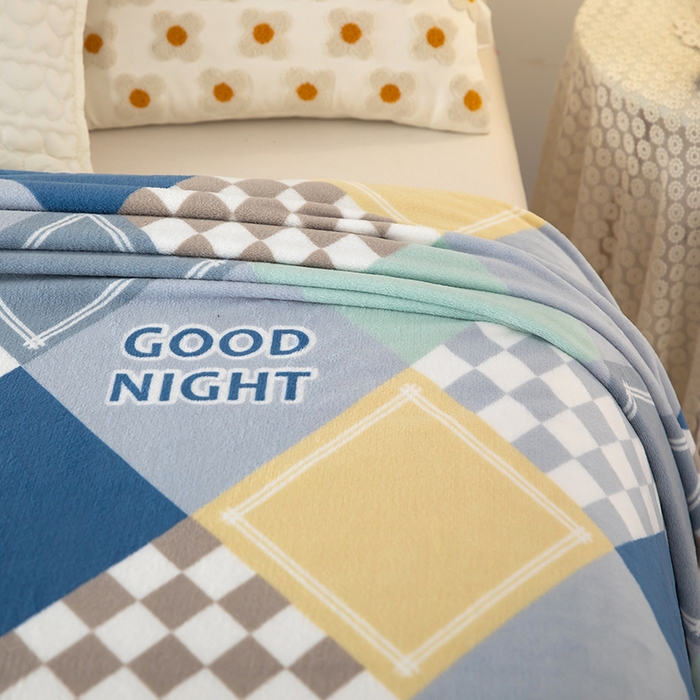 91家纺网 家纺一手货源 找家纺 侨鑫 2024新款法兰绒毛毯 菱形格