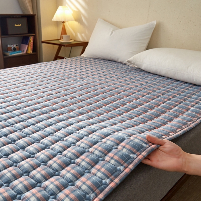 91家纺网 家纺一手货源 找家纺 祁恋婷 2024新款全棉水洗棉棉花床护垫 麦凯