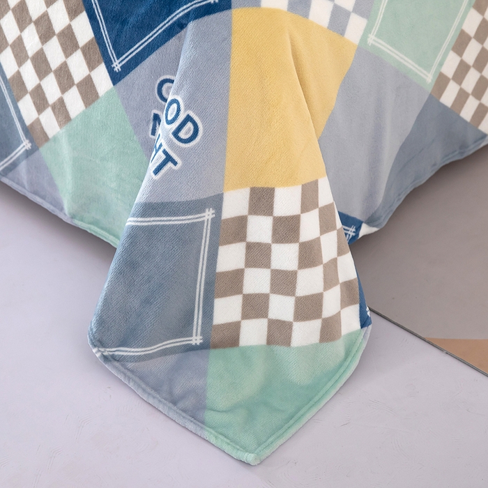 91家纺网 家纺一手货源 找家纺 侨鑫 2024新款法兰绒毛毯 菱形格