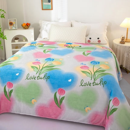 侨鑫 2024新款法兰绒毛毯 彩韵花朵