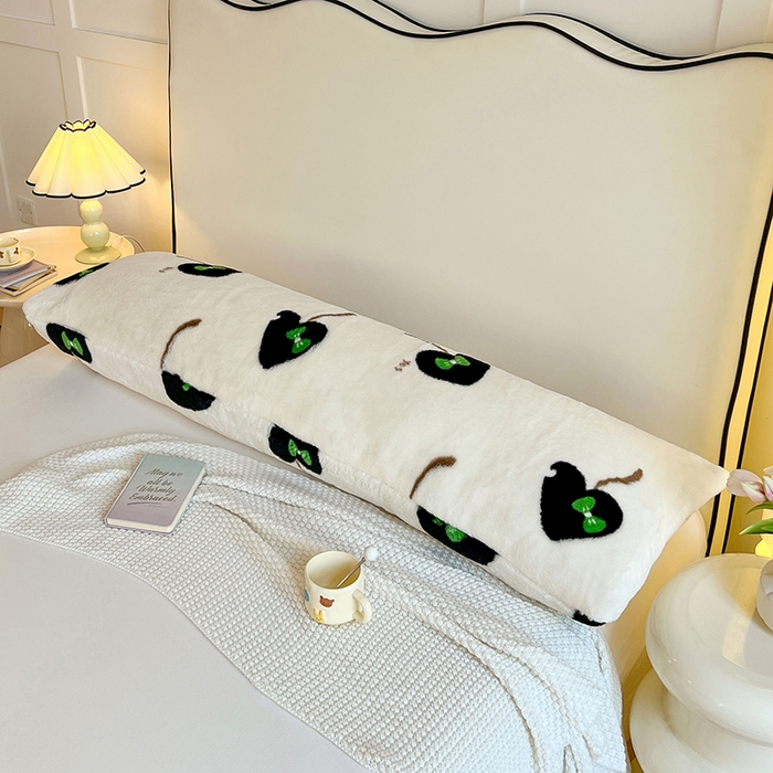 91家纺网 家纺一手货源 找家纺 梦舒羽 2025新款兔毛绒印花双人枕套牛奶绒加长枕芯套雪花绒枕头套一见倾心-黑