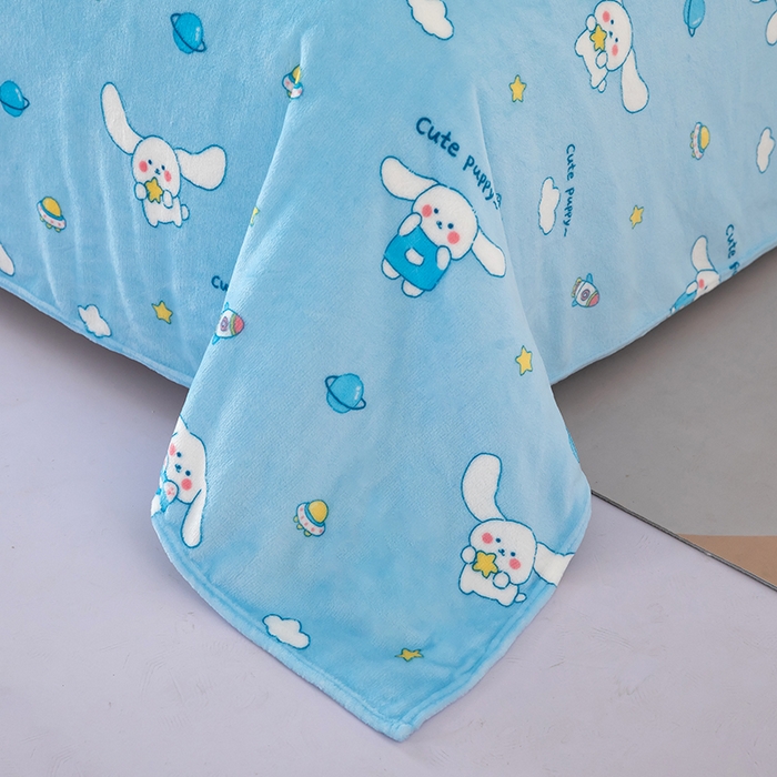 91家纺网 家纺一手货源 找家纺 侨鑫 2024新款法兰绒毛毯 长耳兔