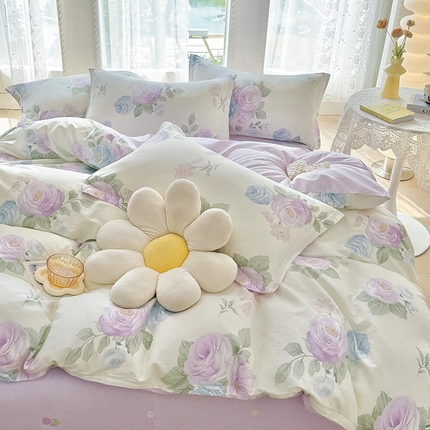 91家纺网 家纺一手货源 找家纺 （总）珂博家纺 2024新款轻柔感全棉印花单品四件套系列-单床单单床笠