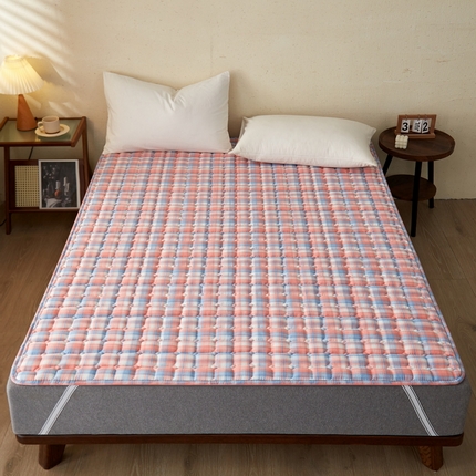 91家纺网 家纺一手货源 找家纺 祁恋婷 2024新款全棉水洗棉棉花床护垫 冰淇淋